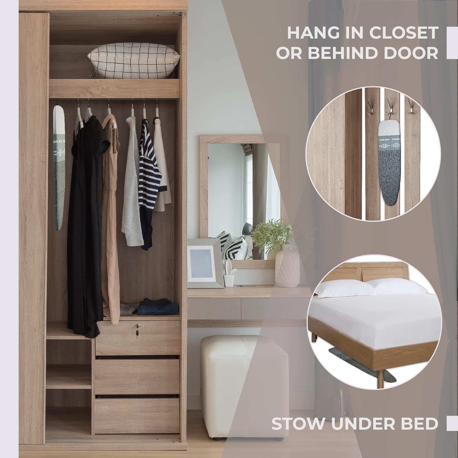 Bartnelli Smart Hanger Tabletop Ironing Board | Designed and Made in Europe with New Patent EZ Glide Technolgy, & Park Zone, European Quality and Innovation (Size-34x12)