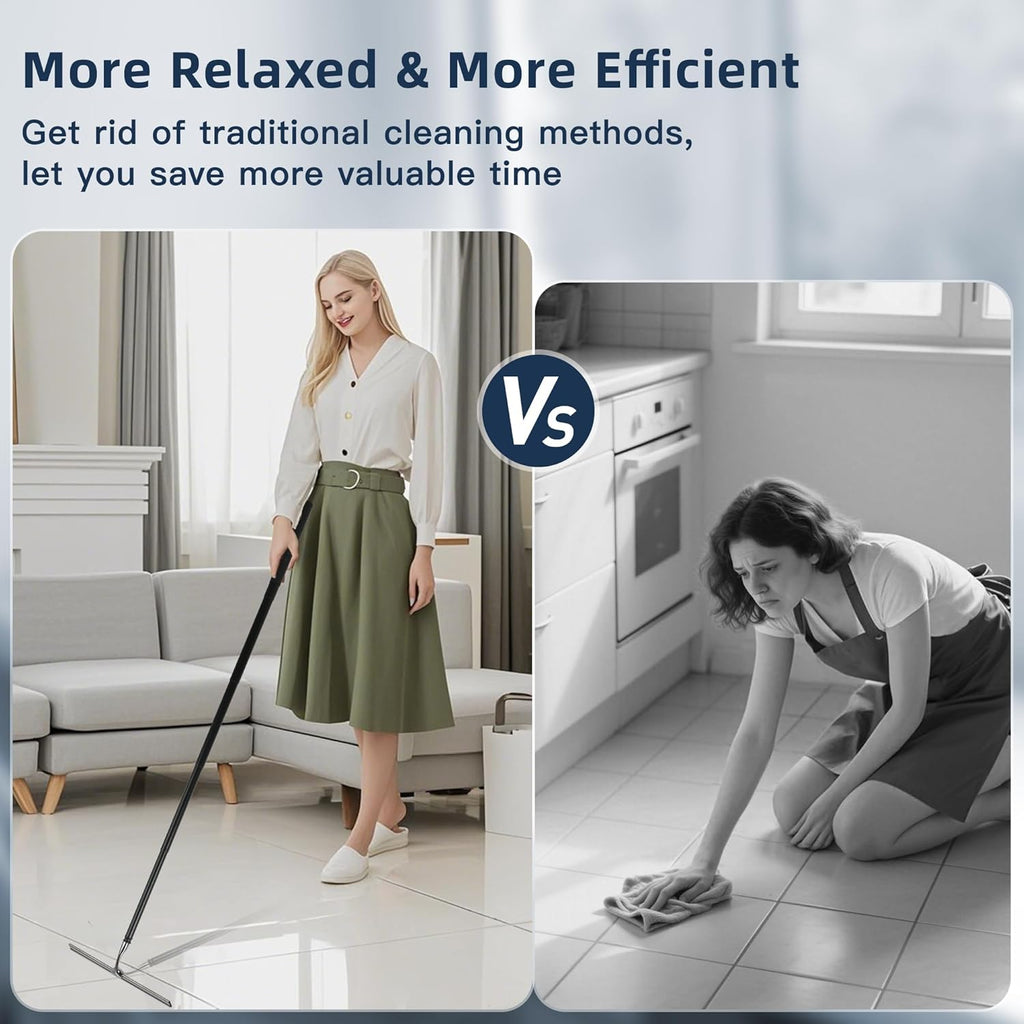 12-51’’ Telescopic Window Squeegee for Home, 2 in 1 Window Cleaning Squeegee Kit, Shower Squeegee for Glass Doors, Outdoor extendable Window Cleaner Tool for Floor Tile Wall Car Windshield