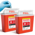 Sharps Container Large - Sharps Containers for Home Use and Labs - Portable Needle Disposal and Travel Size Biohazard Bin - 5 Quart Plus (Pack of 2)