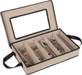 Flatware Storage Case - Durable 5 Compartment Silverware Storage Container Box with Removable Lid and Easy to Carry Handles - Large Capacity Keeps Your Cutlery Organized & Protected - Brown