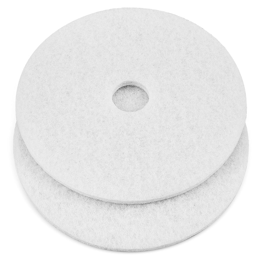 20" White Scrubbing Pads Commercial Cleaning Orbiter Pads-Maintenance Non Woven for Floor Buffer Machine 2 Pcs