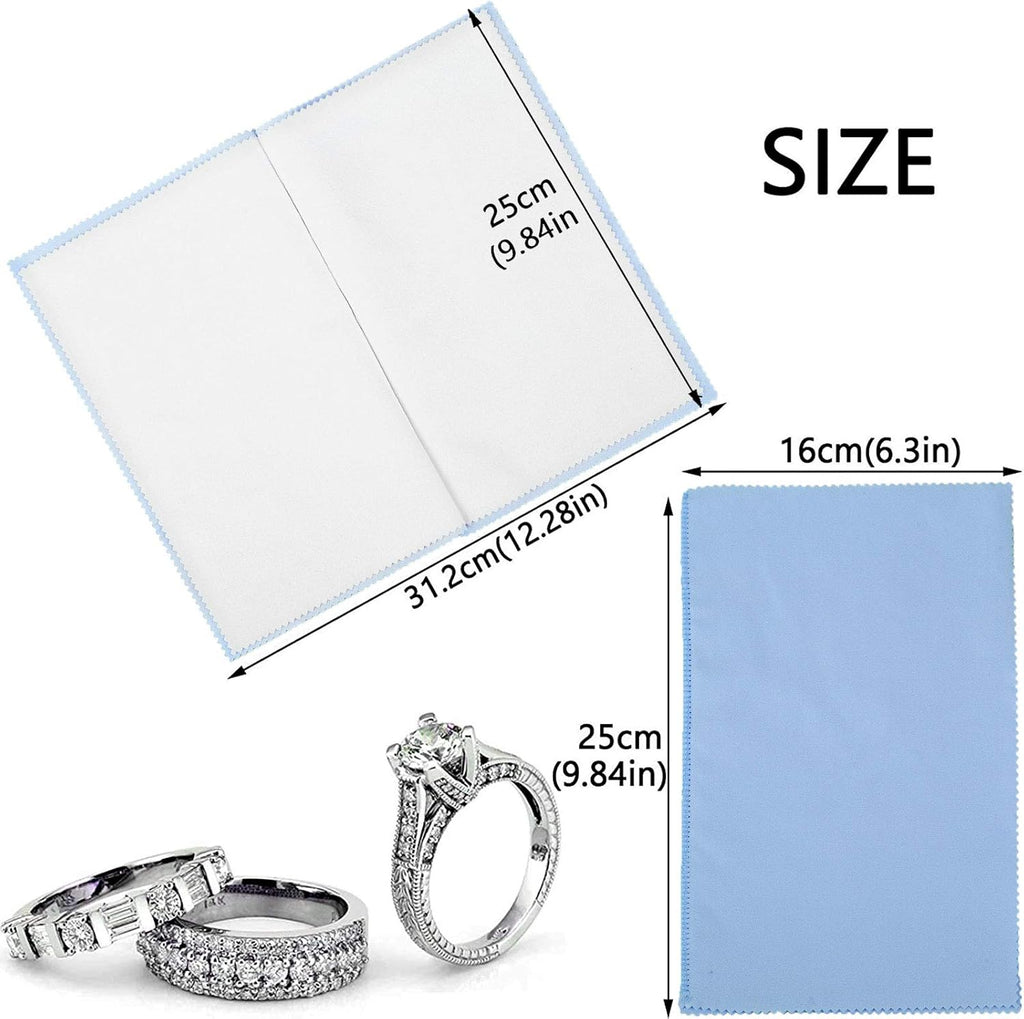 SEVENWELL Silver Polishing Cloth, Jewelry Cleaner Cloth for Sterling Silver Jewelry, Gold, Platinum, Silverware, Diamonds, Gemstones, Coins (Blue)
