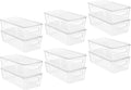 Vtopmart 12pcs Clear Organizers and Storage Bins with Lids, Stackable Plastic Storage Containers with Handles for Fridge, Freezer, Pantry, Cabinet, Kitchen Organization