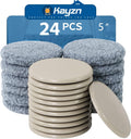 Furniture Sliders,Multi-Surface 2-in-1 Furniture Moving Pads for Carper & Hardwood Floors - 12 Pack 5" Carpet Sliders and 12 Hardwood Socks - Protect Floors & Carpet and Easier to Move