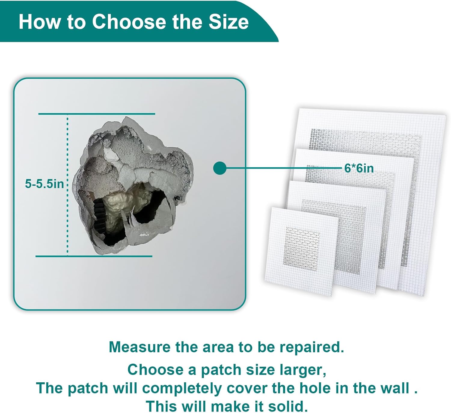 19 Pack Drywall Repair Kit for Large Holes, 2/4/6/8 Inch Dry Wall Patch Kits for Erase a Small Nail Hole, Plaster Wall Patching Self Adhesive Aluminum Mesh with Scraper and Sandpaper