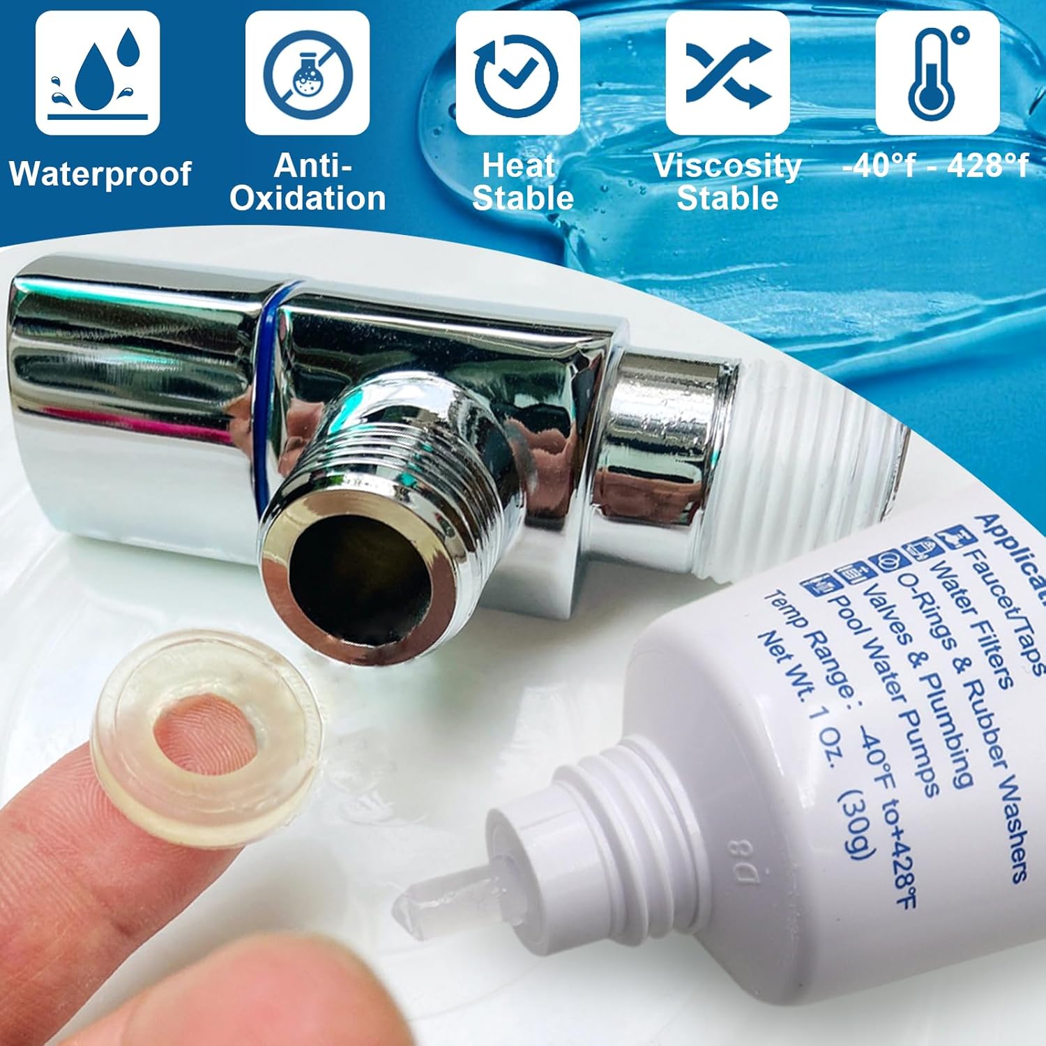 Plumbers O Rings Silicon Grease Tube for Pool Lube Pumps & Filters Rubber Seals Faucet Valve Silicone Grease Lubricant Spa O Ring Lubricant,1 oz 3-Pack