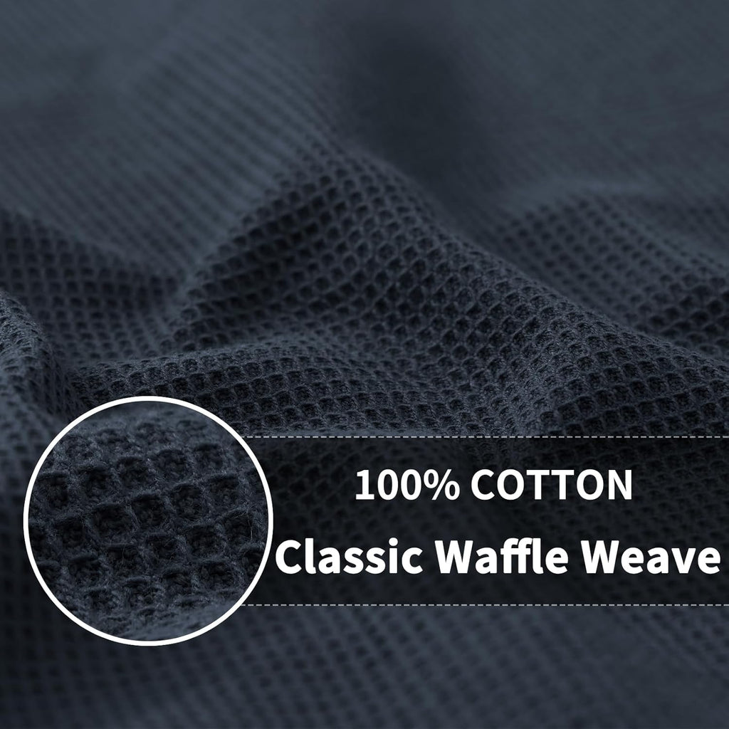 Homaxy 100% Cotton Kitchen Towels and Dishcloths Set - 8 Pack Waffle Weave Soft and Absorbent Dish Towels - 26 X 16 Inch and 12 X 12 Inch - Multiple Colour