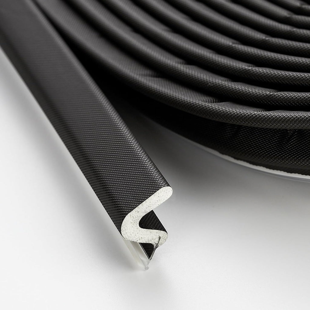 Weather Stripping Door Seal Strip - Soundproof Q-Shaped Foam for Exterior Door Frame, Large Gap Seal, Noise Cancelling, Easy to Install (Black, 30FT)