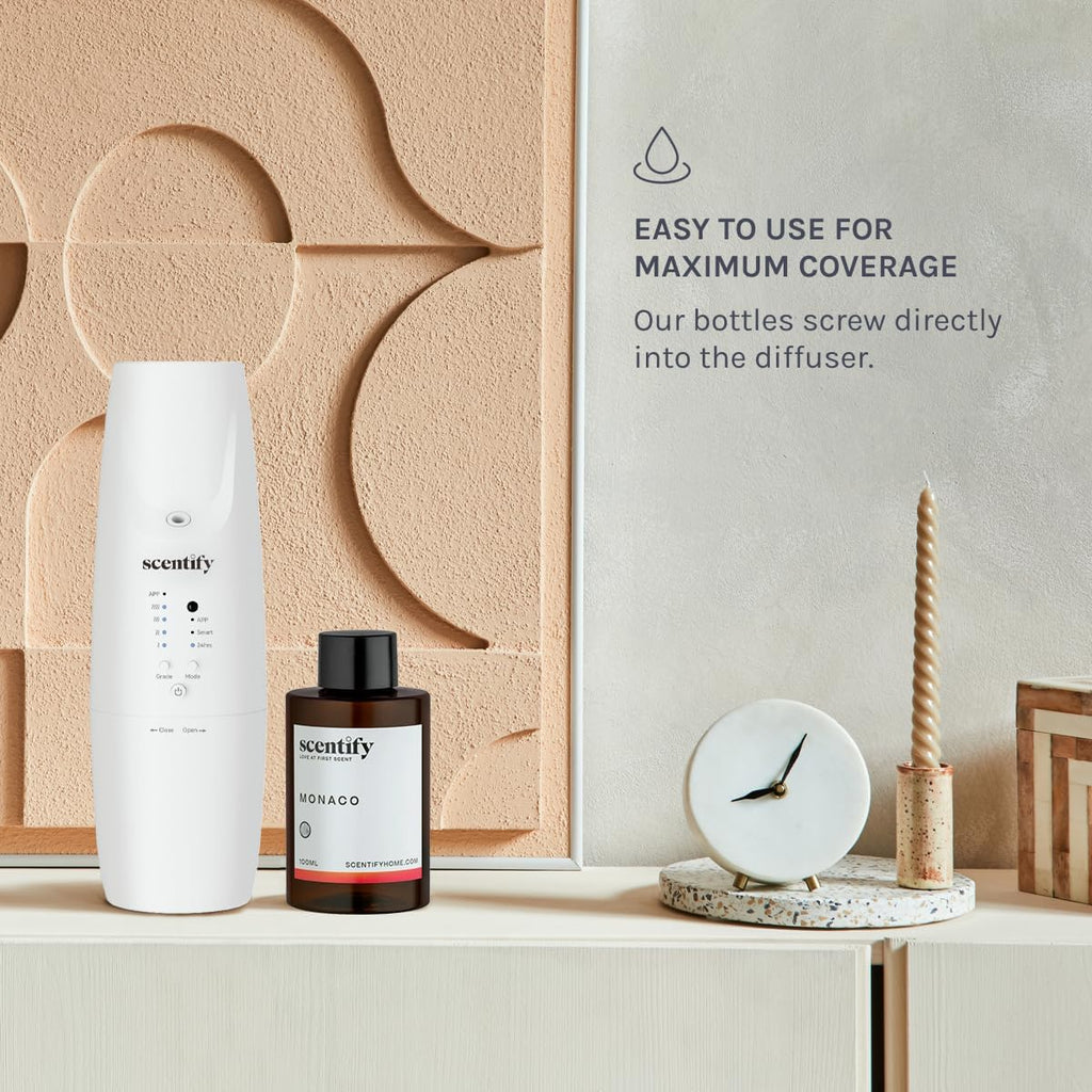 Scentify Monaco Aroma Oil Refill Scent for Oil Diffusers - Saffron, Jasmine, Amber, Cedar Scents - Luxurious Relaxing Aromatherapy Diffuser Fragrance 100ml, 3.38 oz