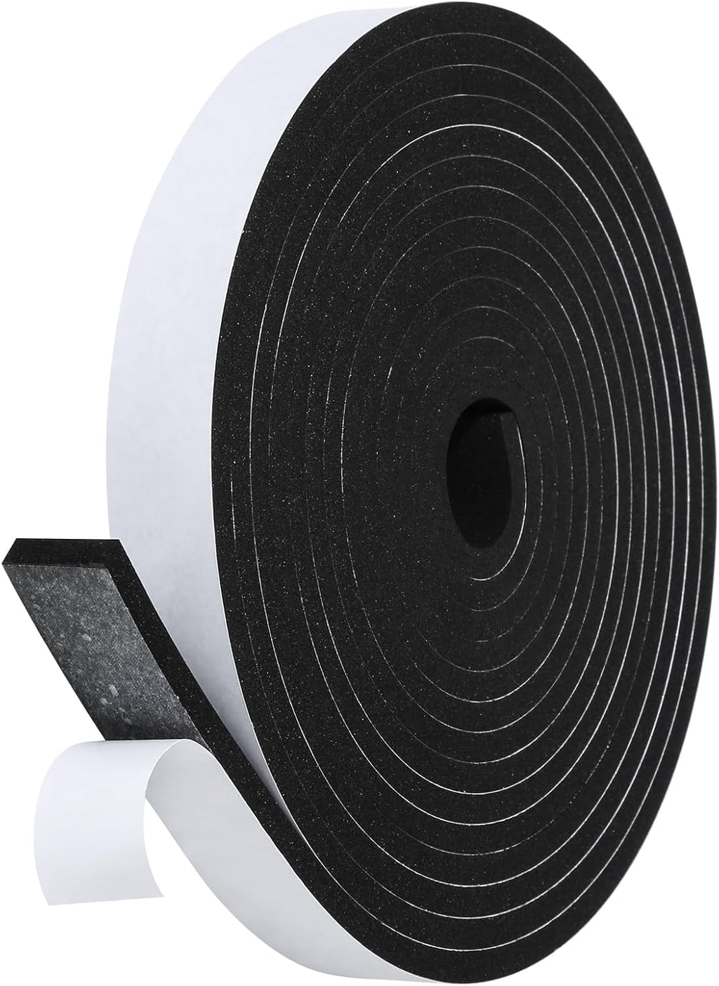 Weather Stripping Door Seal Strip- 1 Inch X 1/4 Inch X 16Feet, Strong Adhesive, Lightproof, Soundproof, Weatherproof Foam Tape Insulation for Sliding Door, Front Door Frame, Windows- Black