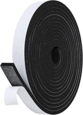 Weather Stripping Door Seal Strip- 1 Inch X 1/4 Inch X 16Feet, Strong Adhesive, Lightproof, Soundproof, Weatherproof Foam Tape Insulation for Sliding Door, Front Door Frame, Windows- Black