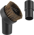 Vacuum Attachments & Brushes, Vacuum Horsehair Brush with 1-1/4 to 1-3/8 Inch Vacuum Hose Adapter, Vacuum Brush Attachment for Shark Vacuum and Shop Vac Attachments and Most Household Vacuum Cleaners
