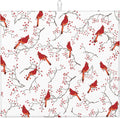 Cardinal Bird Red Berry Decor Kitchen Drying Mat Cute Microfiber Dish Drainer Mat for Kitchen Counter Absorbent Reusable Washable Home Holiday Decor 16x18 Inch