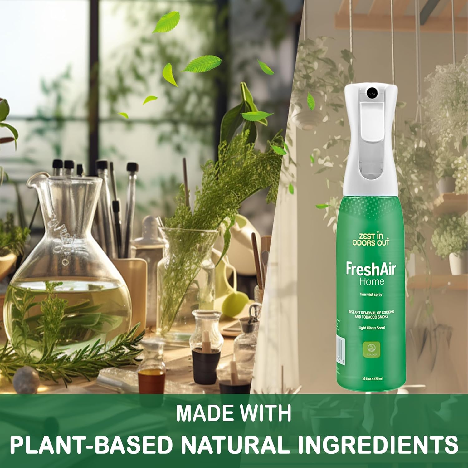House of Zest FreshAir Home&Pets – Eliminate household odors,from trash,laundry,bathroom/diaper stink,and pet funk.Chemical Free,made with plant-based ingredients, with light citrus scent.2pk 32fl oz