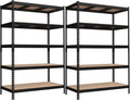 SONGMICS 5-Tier Storage Shelves, Load 2310 lb, Set of 2 Garage Storage, Boltless Assembly, Adjustable Shelving Unit, 23.6 x 47.2 x 70.9 Inches, for Study Shed Basement, Black UGLR600B02