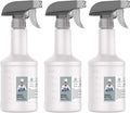 MR.SIGA 16 oz Empty Plastic Spray Bottles for Cleaning Solutions, Heavy Duty Household Reusable Spray Bottles with Measurements and Adjustable Leak Proof Nozzle, 3 Pack