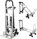 3 in 1 Industrial Convertible Hand Truck, 1000 LBS Capacity Heavy Duty Platform Cart, Utility Aluminum Collapsible Dolly with Stair Climbing Wheels and Dual Handles for Transport, Moving