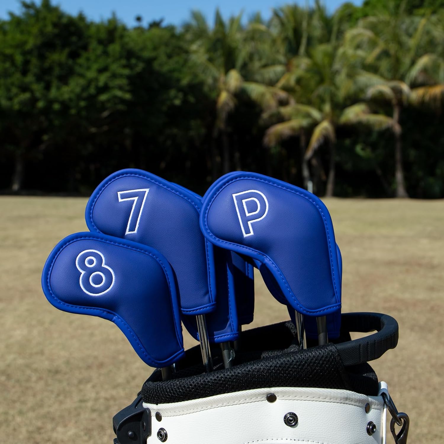 Montela Golf Iron Covers,Golf Iron Head Covers Leather Golf Iron Covers Set 9pcs Golf Iron Headcovers,Golf Club Head Covers for Iron Club Fit All Brands Titleist,Callaway,Taylormade