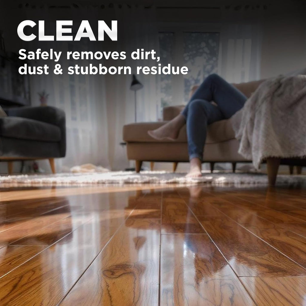 Weiman Hardwood Floor Cleaner and Polish - Cleans Vinyl Tile, Solid, Laminate, Natural Shine, No Residue, Removes Scratches, Leaves Protective Layer, 1 Gallon Mop Soap & 32 Oz Restorer