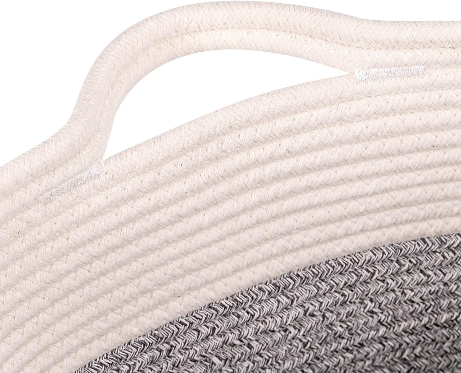 Medium and Large Woven Basket//With Handle, Used for Toys and Fabric Storage Basket used for Storing xl Storage Box, Decorative Storage Box Room 2pack (14L12H Silver Gray, 14L*10W*12H)