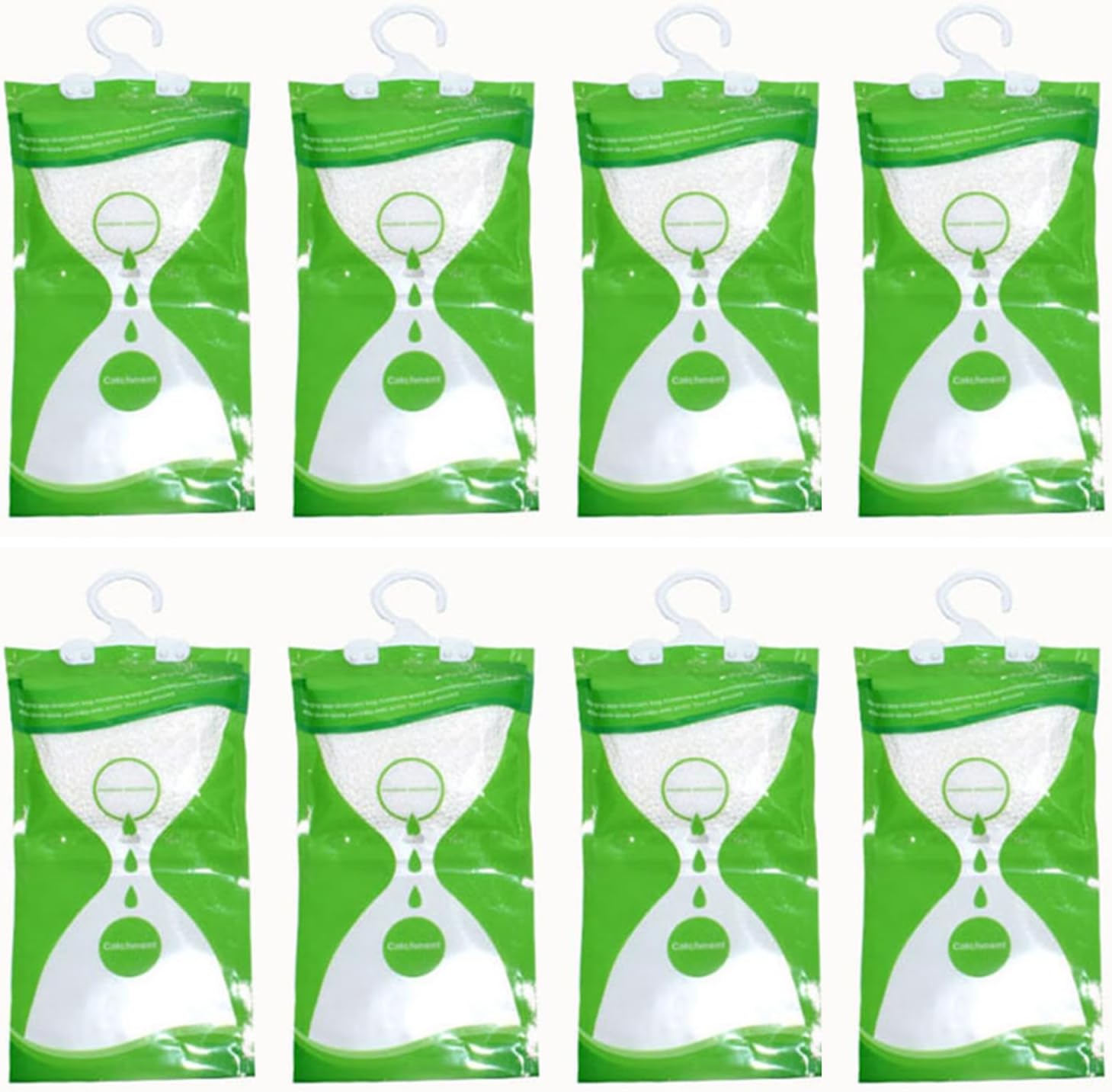 AOPANDA Moisture Absorbers Packets, 8 Pack - Eliminates Musty Odors for Fresher, Cleaner Air, Humidity Packs, Dessicant Packets, Hanging Closet Dehumidifier Bags（green）