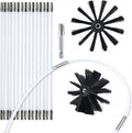 HOKLNUSE Dryer Vent Cleaner Kit Chimney Sweep Cleaning Tools Pellet Stove Cleaner Kit Air Dryer Duct Fireplace Brushes for Easy Lint Cleaning with 4" and 6" Brush Heads (Medium Duty, 20Feet)