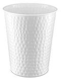 Monarch Abode White Hand Hammered Metal Wastebasket for Home Office Bedroom, Decorative Waste Basket, Modern Bathroom Garbage Can, Durable & Decorative Trash Bin, White Bathroom Trash Can