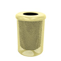 COATEDOUTDOORFURNITURE RFT-P-TXTSAND Heavy Duty Round Trash Receptacle with Flat Top, Liner Included, 32 Gallon, Textured Sandstone, Made in America