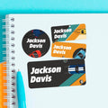 Personalized Name Tag Stickers for Kids (130+ Pack) | Car Waterproof Labels for School Supplies, Bottles & Lunch Boxes | Custom Vinyl Name Labels for Clothing, Toys & More (E. Cars)