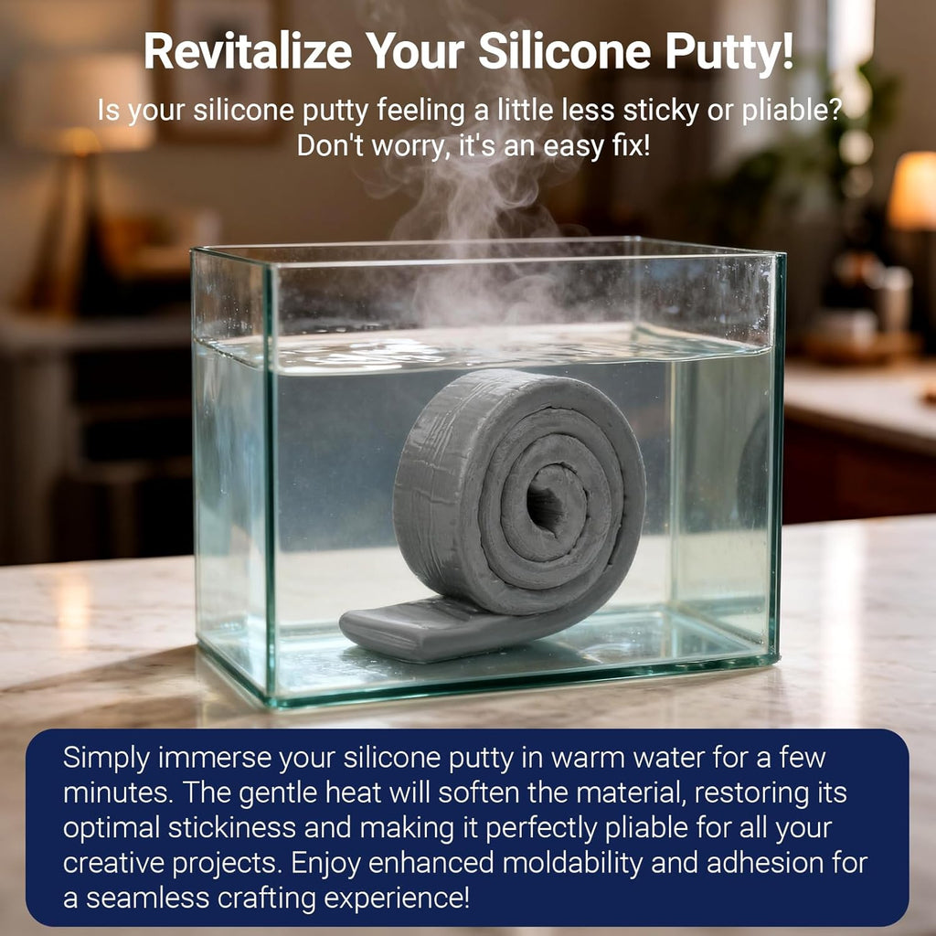 Moldable Silicone Putty, Waterproof, Stay Pliable,Good Plasticity for Repair and Fill Various Gaps in Bathrooms, Fountains, Water Pipes, Walls (Grey)
