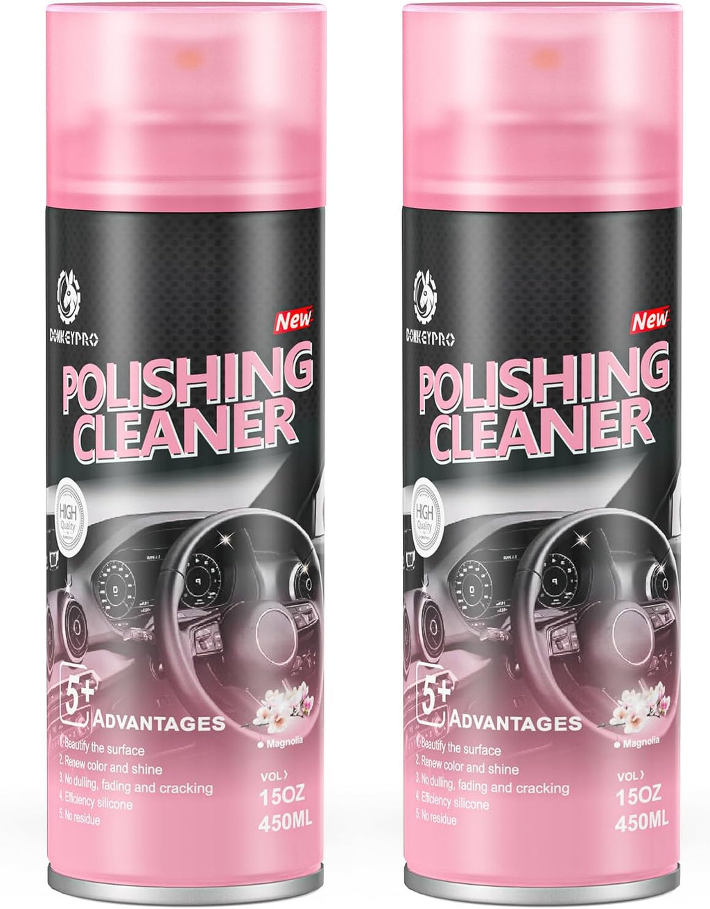 Car interior protectant Spray-Repels Dust & Staining,Restores & Protects Plastic, Vinyl, Leather - UV Guard, Anti-Aging, Long-Lasting Gloss, Exterior & Interior Car Polishing Cleaner (2 x 15oz)