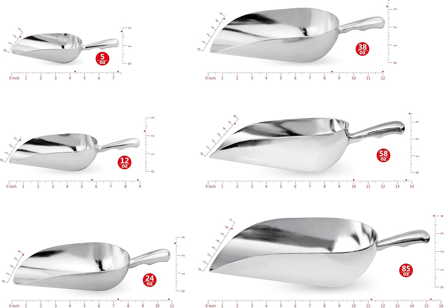 New Star 34585 Cast Aluminum Utility Scoop, 58-Ounce