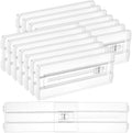 Vtopmart 14 Pack Drawer Dividers for Clothes, 4" High 10.2"-16.6" Adjustable Expandable Dresser Drawer Organizer, Clear Plastic Separators for Dresser, Baby Clothing, Underwear, Cosmetic, Toiletries