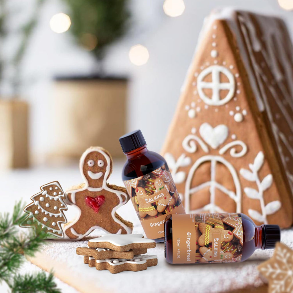 SALKING Gingerbread Fragrance Oil, 120ml (4 Fl Oz) Premium Essential Oils for Diffuser, Candle Scents for Candle Making, Soap Making Supplies, Diffuser Oil Scents, Gift for Her