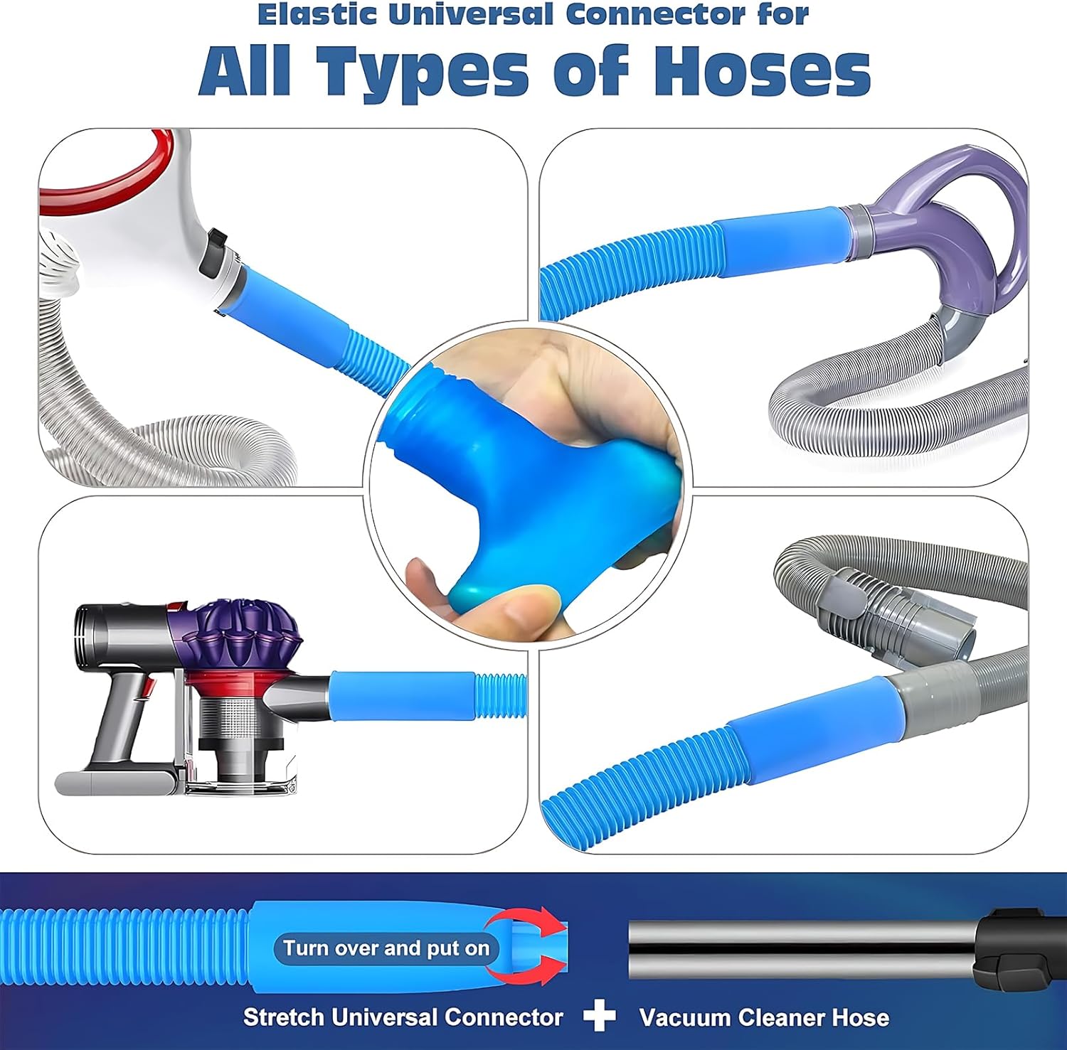 Upgraded Dryer Vent Cleaner Kit: Universal Vacuum Hose Attachment for Lint Removal |Fits All Vacuums Deep Cleaning Brush for Clogged Ducts
