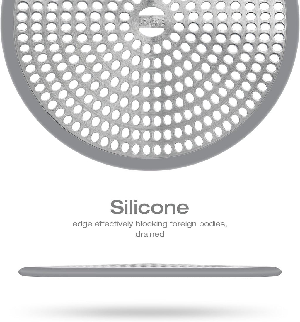 LEKEYE Shower Drain Hair Catcher/Strainer/Stainless Steel and Silicone