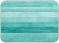 Teal Turquoise Green Wood Texture Dish Drying Mat 16x18 for Kitchen Green Blue Wooden Printing Dishes Pad Dish Drainer Rack Mats Absorbent Fast Dry Kitchen Accessories
