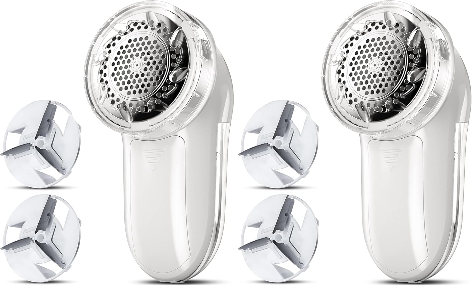 Bymore Fabric Shaver, Lint Remover, Lint Shaver Defuzzer Sweater Shaver for Clothes and Furniture with AC Adapter Pill Fuzz Remover-White (Pack of 2)