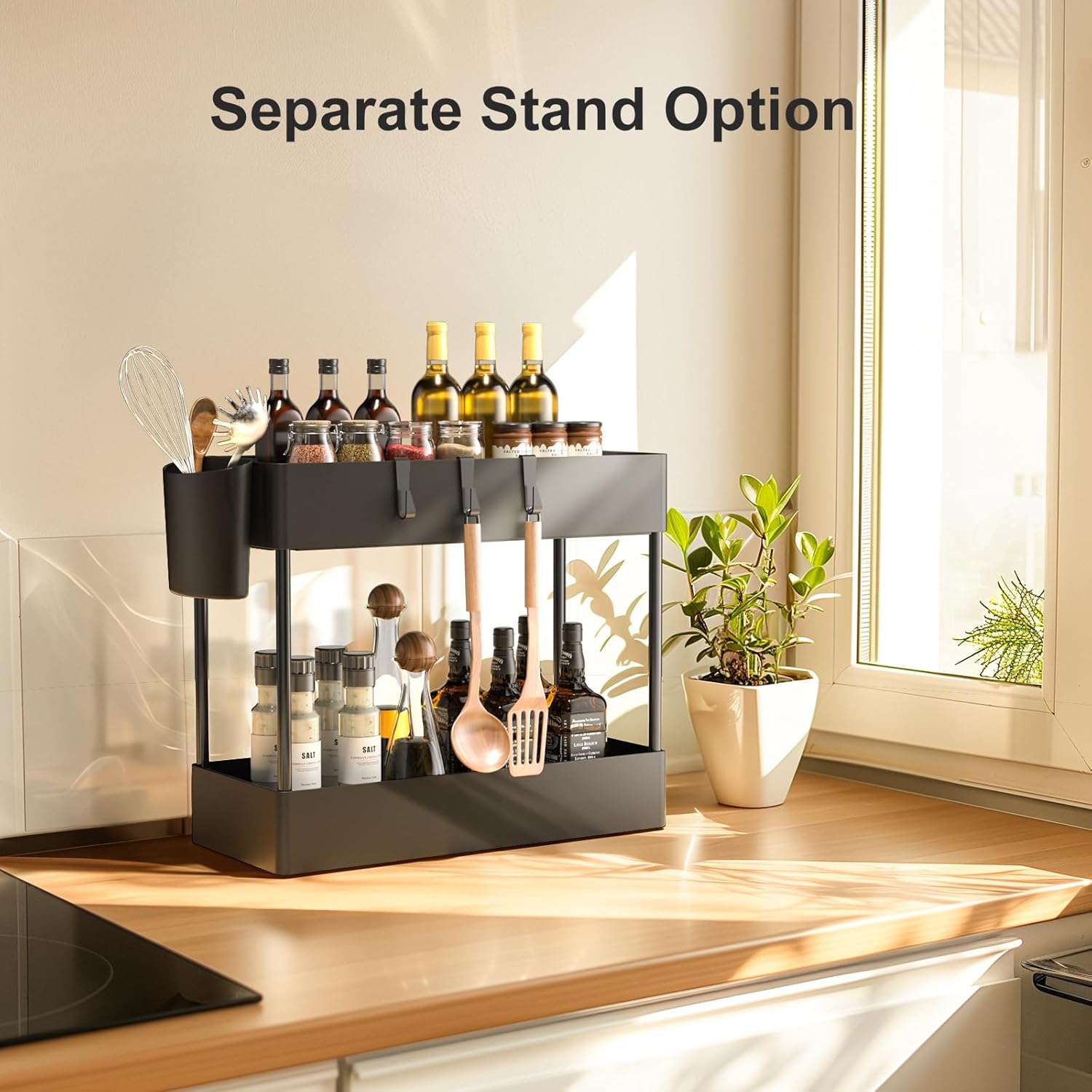 Pipishell Slim Storage Cart with Wheels - Bathroom Cart Organizer Storage, 4Tier Rolling Carts for Bathroom, Laundry Room, Kitchen, Narrow Space, Black PIUC05