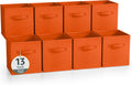 Sorbus 13 Inch Storage Bins - Sturdy Collapsible Fabric Storage Cubes with Handle - 8 Foldable Baskets for Organizing Clothes, Toys, Books - Storage Baskets for Shelves, Closets