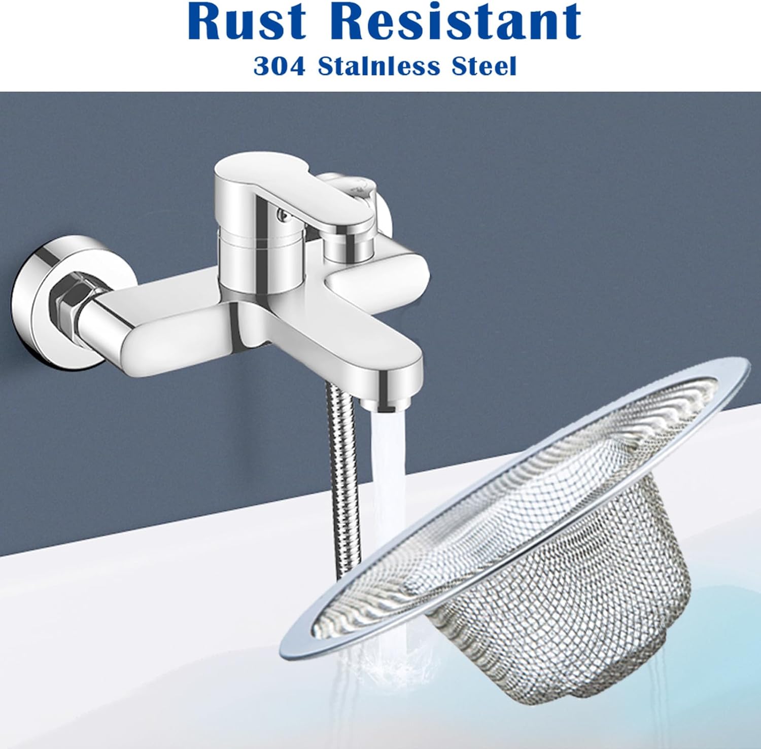 50 pcs Heavy Duty Stainless Steel Slop Basket Filter Trap, 2.75" Top / 1" Mesh Metal Sink Strainer,Perfect for Kitchen Sink/Bathroom Bathtub Wash Basin Floor Drain Balcony Drain Hole