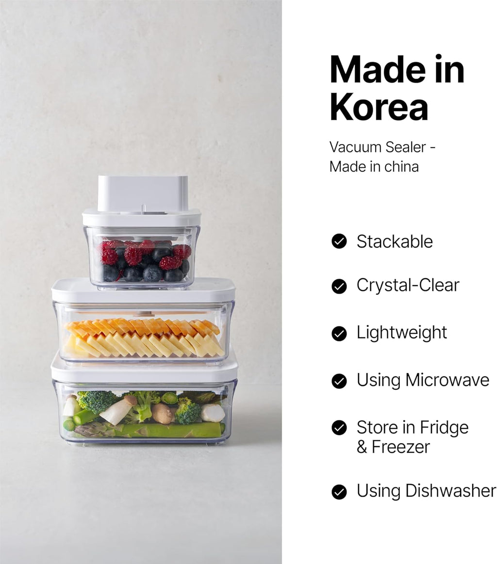 VAKUEN Premium Airtight Food Storage Containers, 4L(4.10qt) Smart One-Click Seal Lid, Patented Double Silicone Lining, 100% Leak Proof, BPA-FREE (Large Container 4.0)