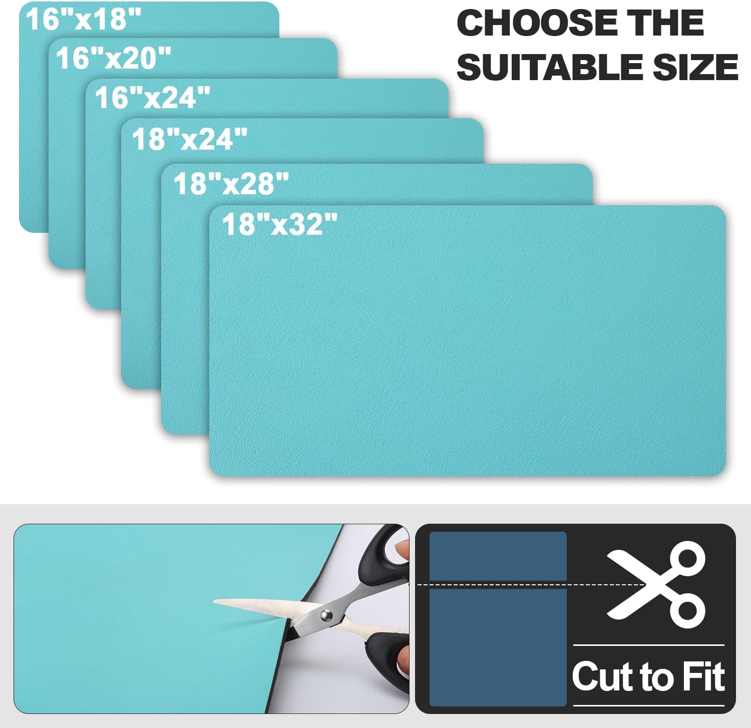 Dish Drying Mat for Kitchen Counter | Coffee Bar Mat for Countertops | Heat Resistant Drainer Mat with Non-slip Rubber Backed | Hide Stain Kitchen Absorbent Draining Mat | Turquoise 18"x32"