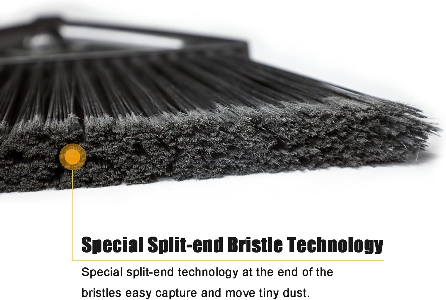 Heavy Duty Broom Outdoor Indoor, Upgraded Commercial Angle Brooms, Black Broom for Sweeping House, Restaurant, Kitchen, Garage, Courtyard