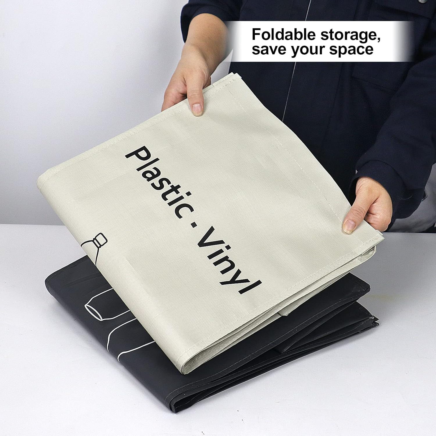 Recycling Bin, Separate Large Recycle Bins for Kitchen - Indoor Home Trash Bin, Recyclable Waste Trash Sorting Organizer, Durable, Washable, Affordable Recycle Bags, 2 Pack