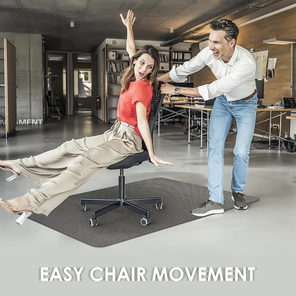 Kuyal Office Chair Mat for Hardwood Floor,44" x 58" Heavy Duty Desk Chair Mat for Office & Home, Anti Slip, Non-Curve Computer Chair Protector Mat, Light Brown