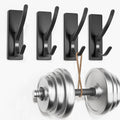 Self Adhesive Coat Hooks for Hanging: Heavy Duty Stainless Wall Hook for Towel, Backpack, Hat, Sturdy Metal Hanger for Bathroom, Bedroom, Door, 4-Pack, Matt Black