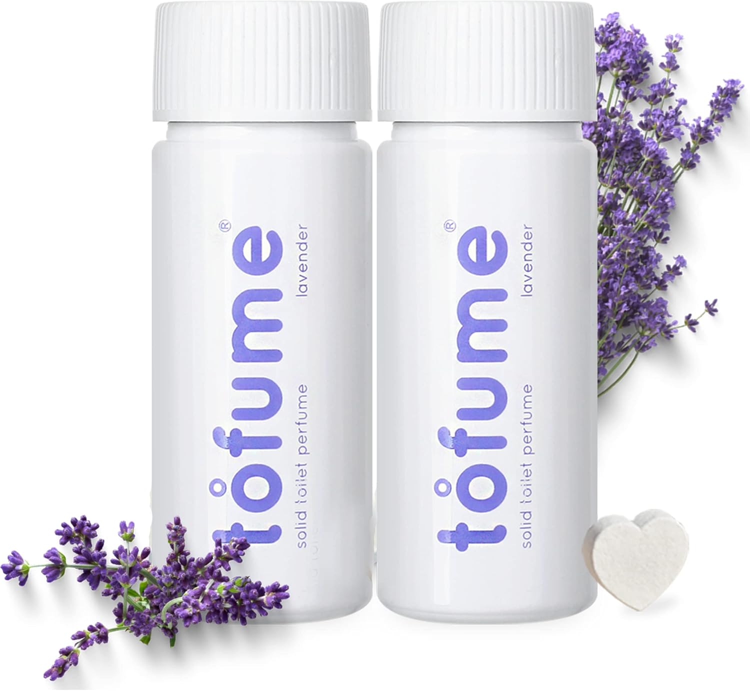 Effervescent Bathroom Air Freshener - Floral Lavender - Toilet Deodorizer, Bathroom Odor Eliminator, Flushable Air Freshener Toilet Tablets, 2 Pack (60 Tablets)