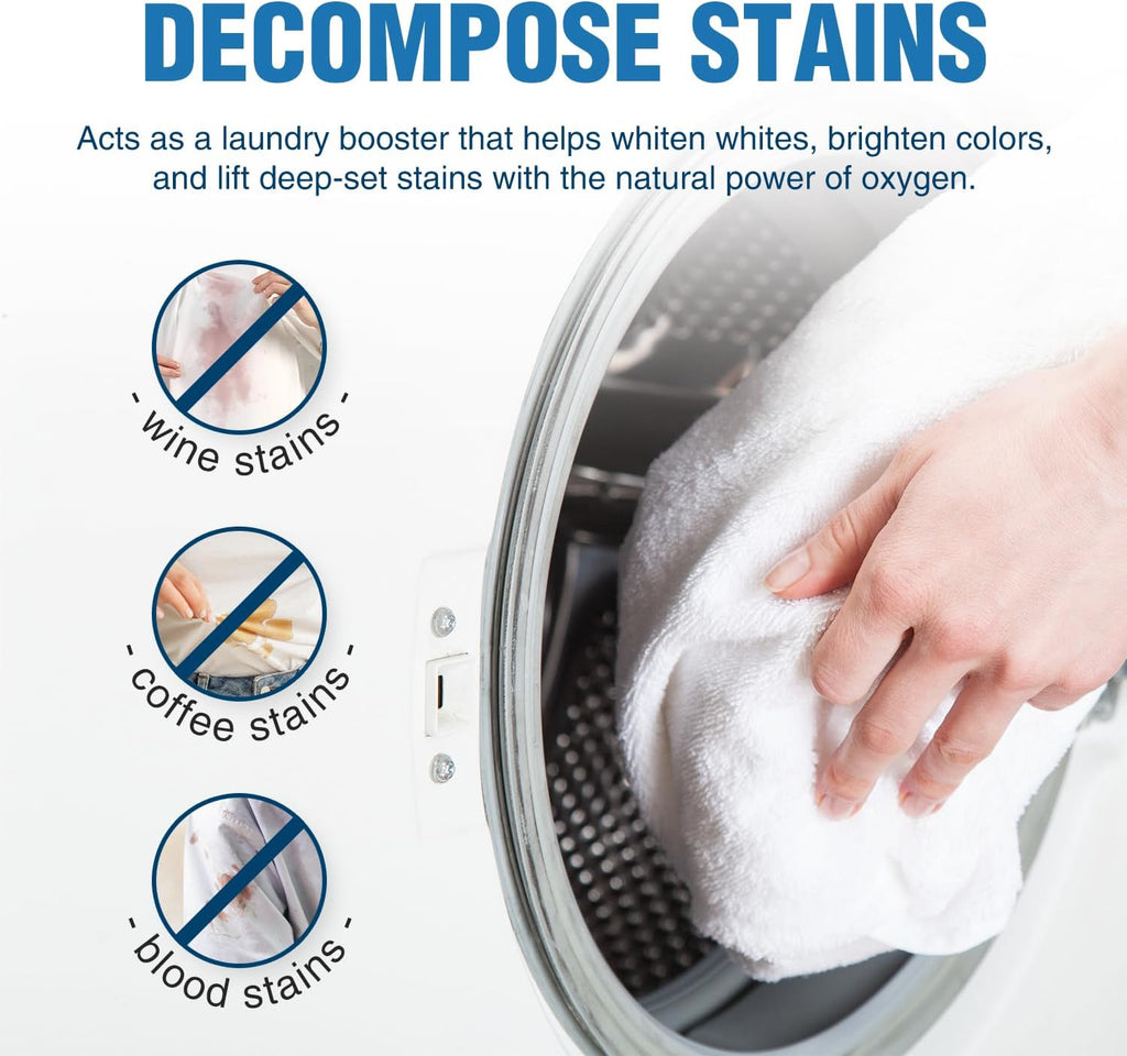 Sodium Percarbonate 10 lbs – Oxygen Bleach Powder & Laundry Booster – Multi-Purpose Cleaner for Stain Removal, Whitening, Deodorizing – Chlorine-Free