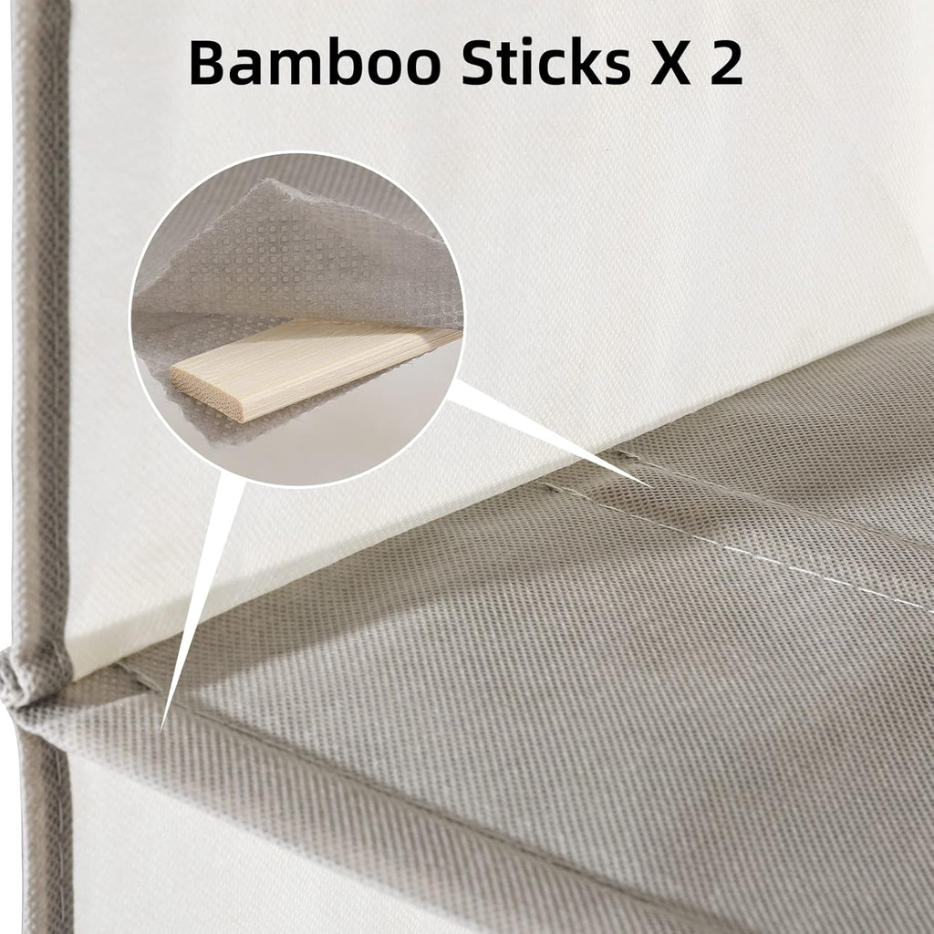 2 Packs Hanging Closet Organizer Storage, 4-Shelf Hanging Shelves for Closet, Closet Clothes Organizer and Storage with Side Pocket, Beige